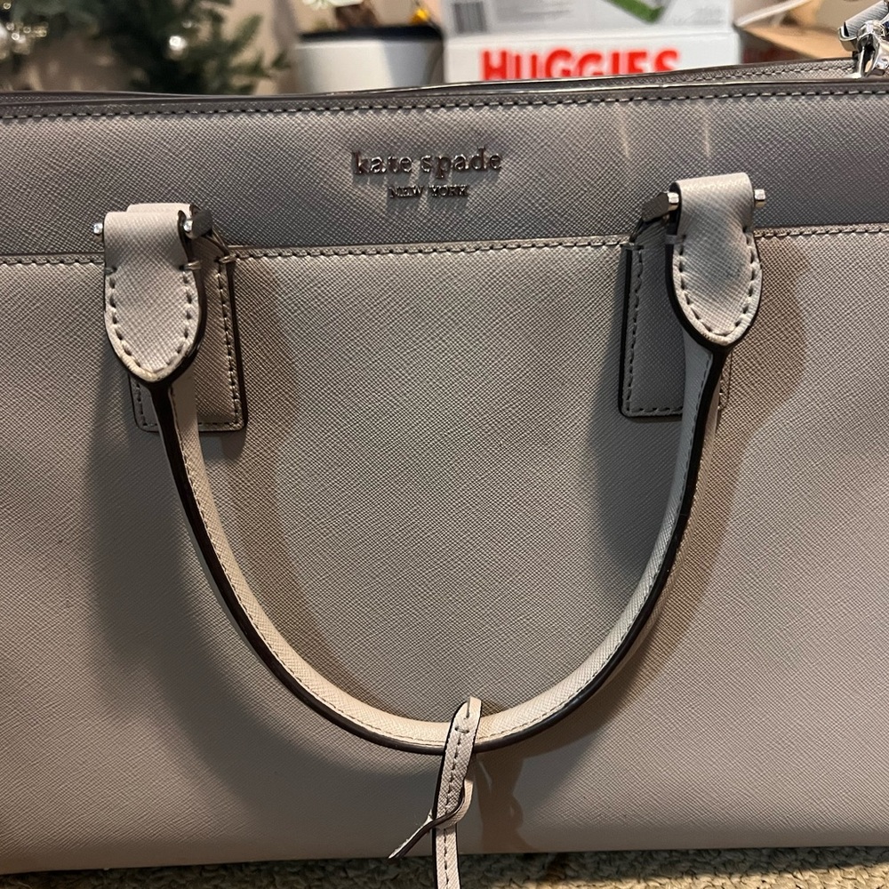 Kate Spade Gray Cameron Leather Tote Bag